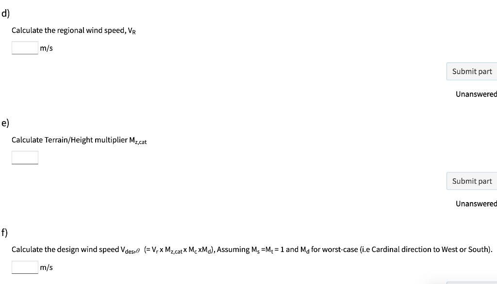 Calculate the regional wind speed, ( mathrm{V}_{mathrm{R}} ) [ mathrm{m} / mathrm{s} ] Calculate Terrain/Height multi