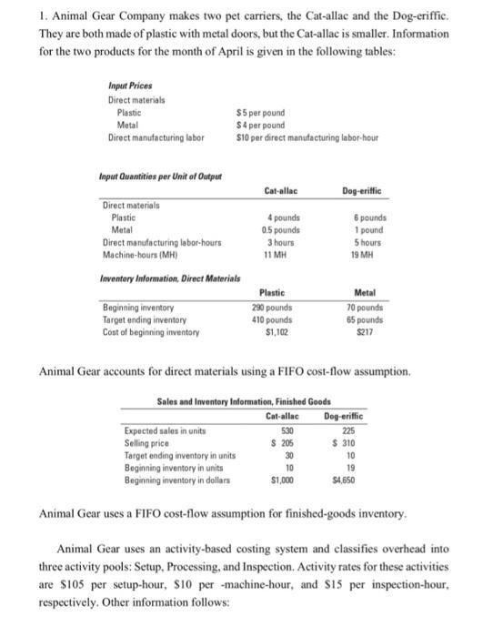 1. Animal Gear Company makes two pet carriers, the Cat-allac and the Dog-eriffic. They are both made of plastic with metal do