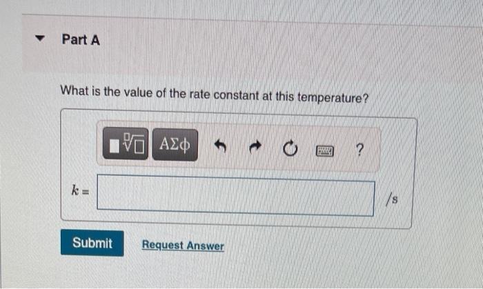 What is the value of the rate constant at this temperature?