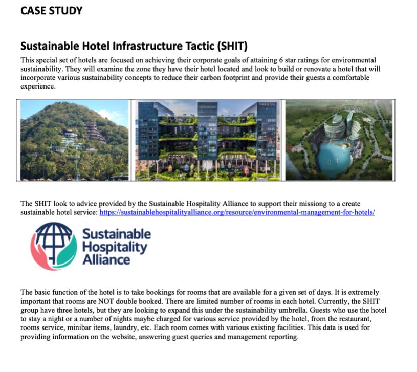 CASE STUDY Sustainable Hotel Infrastructure Tactic (SHIT) This special set of hotels are focused on achieving