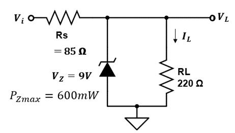 v0w Rs = 85  Vz = 9V Pzmax = 600mW IL RL 220 22 -OVL