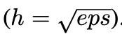 ( (h=sqrt{e p s}) )