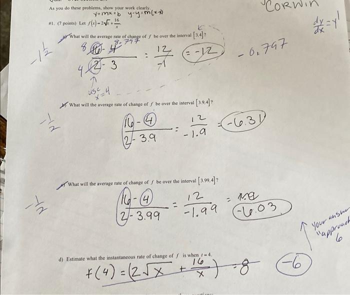 As you do these problems, show your work clearly. N -12 #1.