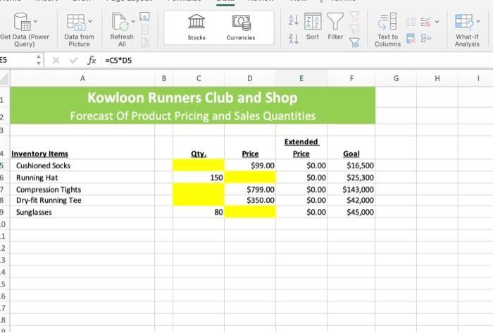 Forecast Of Product Pricing and Sales Quantities