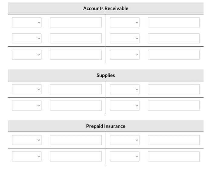 Accounts ReceivableSuppliesPrepaid Insurance