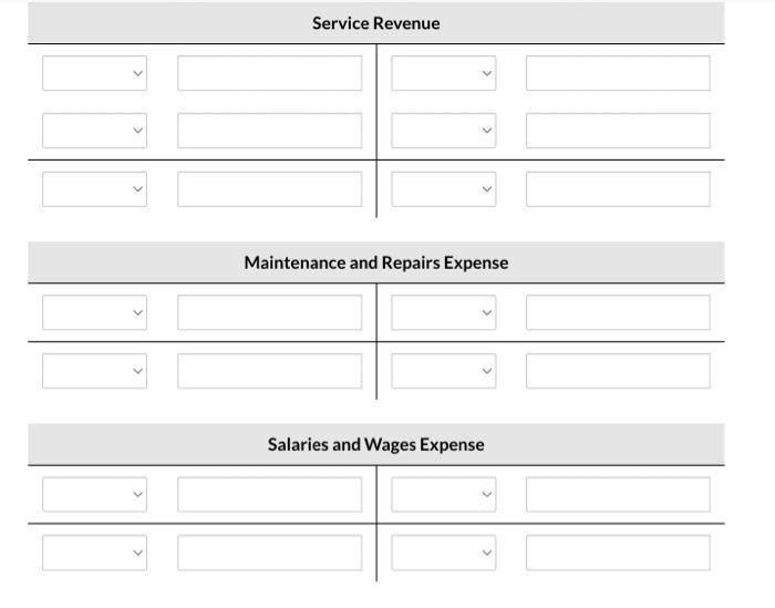 Service RevenueSalaries and Wages Expense