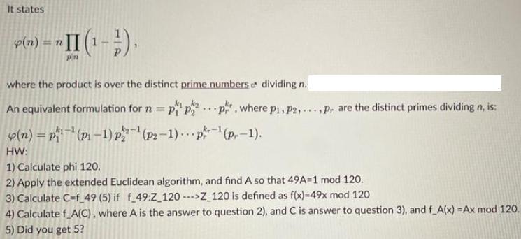 It states p(n) = n II (1 - ). pn where the