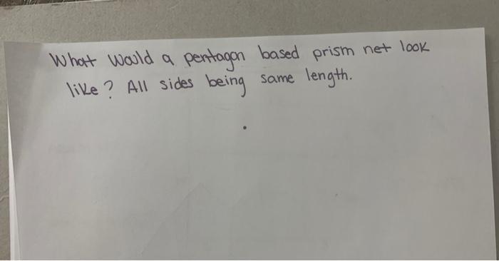 What would a pentagon based prism net look Same being length. like?