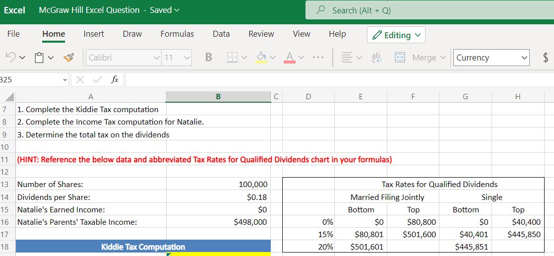 Excel McGraw Hill Excel Question - Saved ( v ) O Search ( ( ) Alt ( + ) Q)