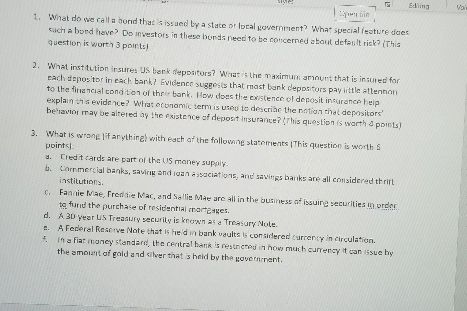 Styles Open file 1. What do we call a bond that is