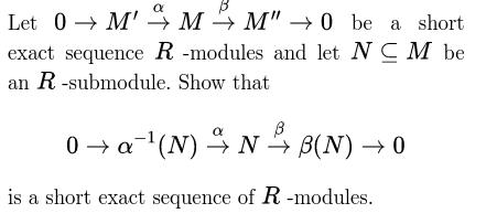 Let 0M'MM" 0 be a short exact sequence R-modules and let NCM