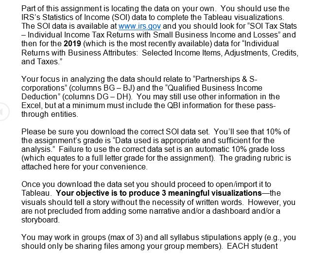 Part of this assignment is locating the data on your own. You should use the IRS's Statistics of Income (SOI)