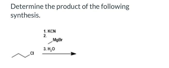 Determine the product of the following synthesis.