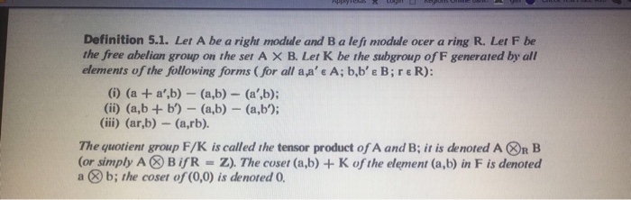 (that is, (i) and (ii) imply (iii)). 2. Let A and B