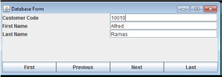 @ xDatabase Form Customer Code First Name Last Name 10010 Alfred Ramas First Previous Next Last