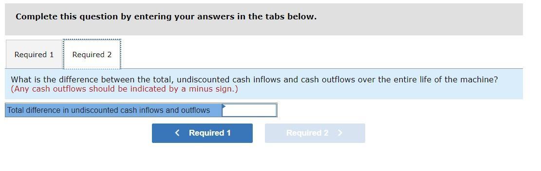 Complete this question by entering your answers in the tabs below. What is the difference between the total, undiscounted cas