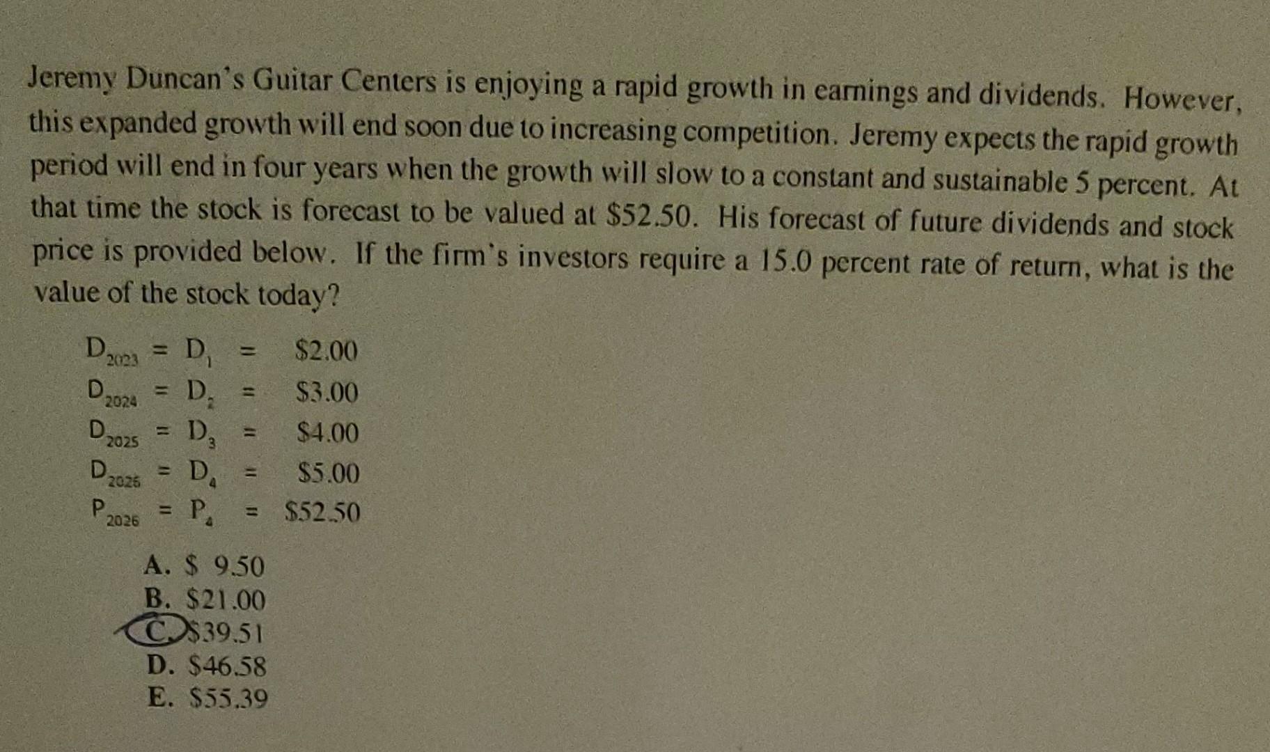 Jeremy Duncans Guitar Centers is enjoying a rapid growth in earnings and dividends. However, this expanded growth will end s