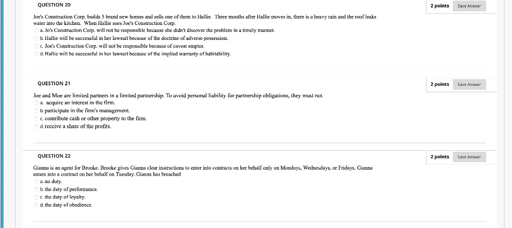 QUESTION 20 Joe's Construction Corp. builds 5 brand new homes and sells