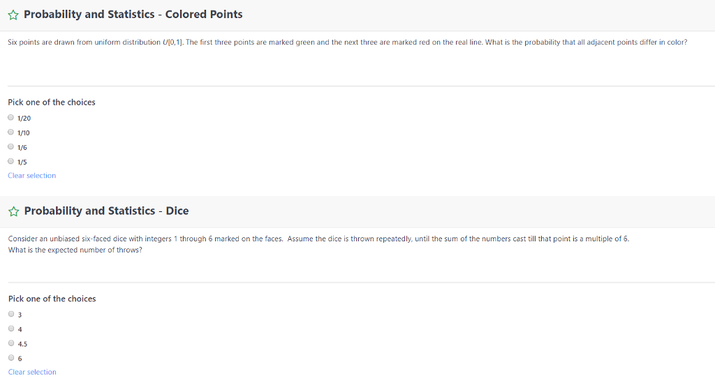 Probability and Statistics - Colored Points Six points are drawn from uniform