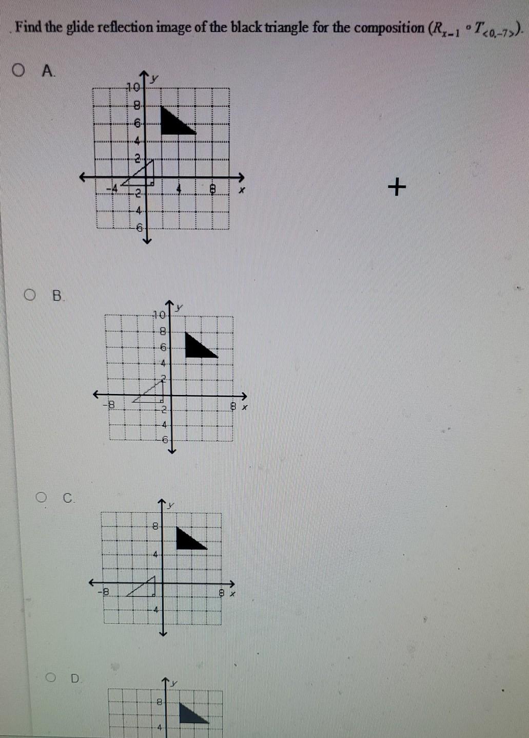 Find the glide reflection image of the black triangle for the composition