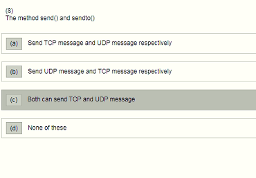 (8) The method send() and sendto() (a) (b) Send TCP message and