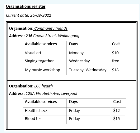 *2- Wednesday, Singing together -> free *3 - Tuesday, Wednesday, My music