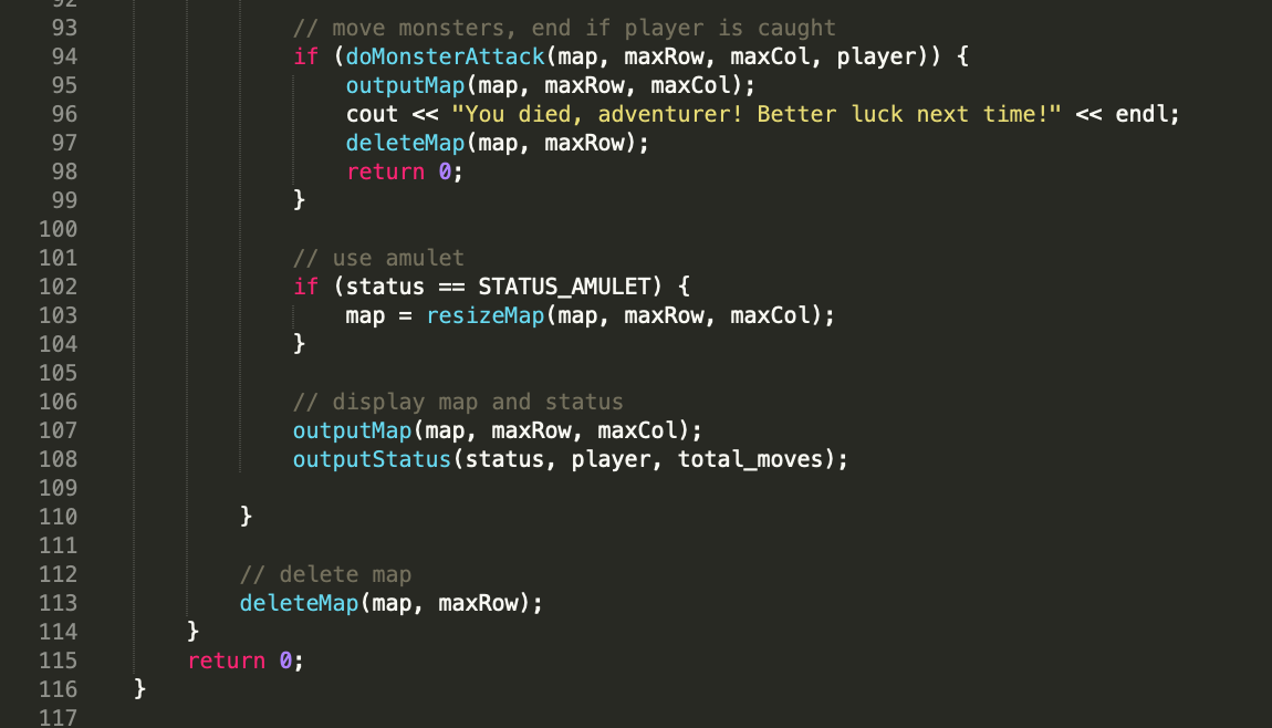 representing the tile type on the dungeon map. c. Movement Status Flag
