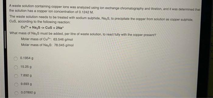 exchange chromatography: the resin is a soluble salt with a net charge