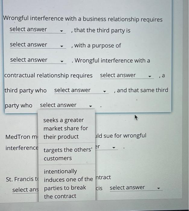 two parties th a valid contract between two parties an established business
