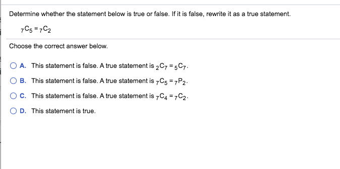 Determine whether the statement below is true or false. If it is