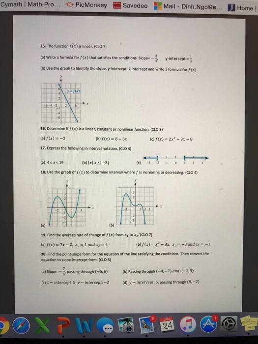 Cymath | Math Pro... PicMonkey -6-4-2 y=f(x) 15. The function /(x) is