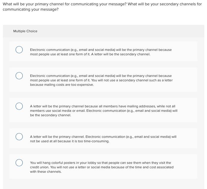 What will be your primary channel for communicating your message? What will be your secondary channels for communicating your