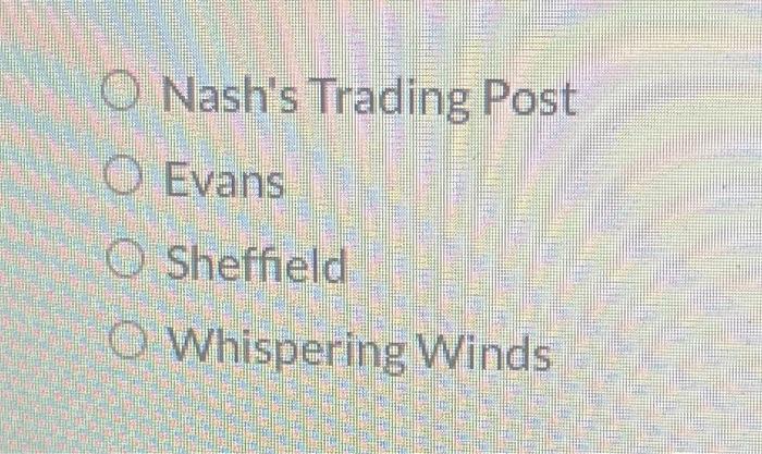 O Nashs Trading Post Evans Sheffield Whispering Winds