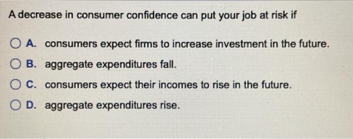 A decrease in consumer confidence can put your job at risk if