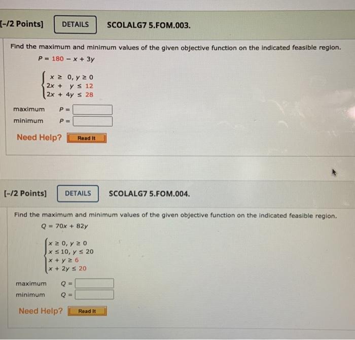 minimum N= N = Need Help? Read It 2 4 y =