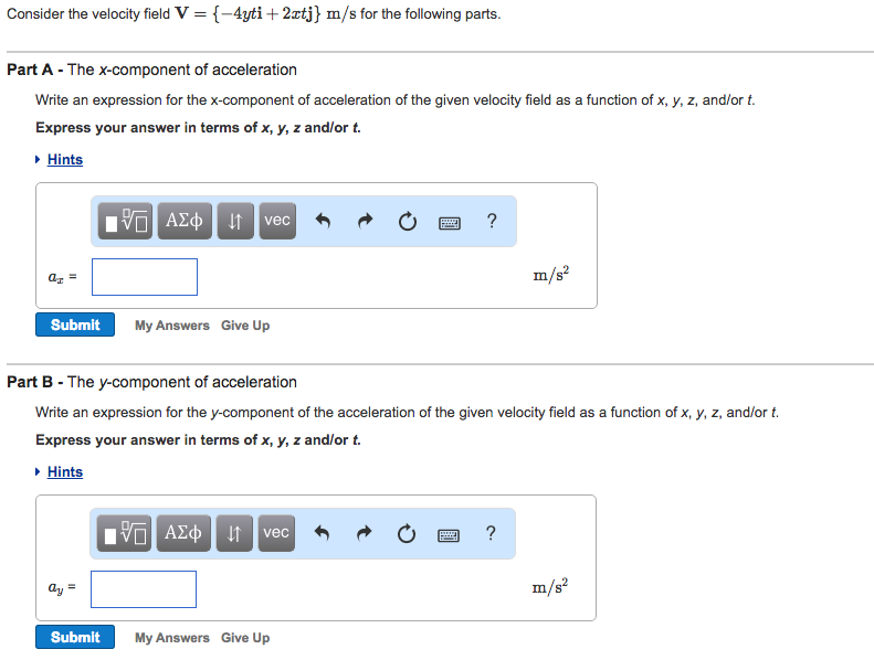Consider the velocity field V = {-4yti + 2xtj} m/s for the