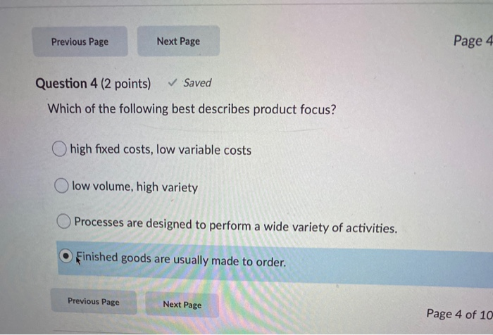 process equal total costs for another process variable costs of one process