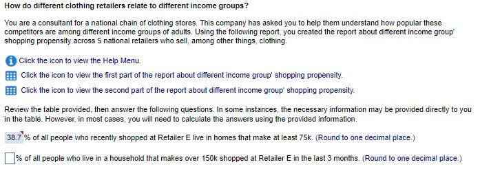 How do different clothing retailers relate to different income groups? You are a consultant for a national chain of clothing