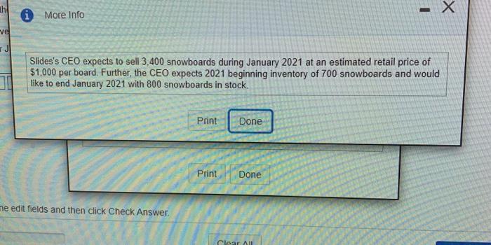 th xi More Info ve Slidess CEO expects to sell 3,400 snowboards during January 2021 at an estimated retail price of $1,000