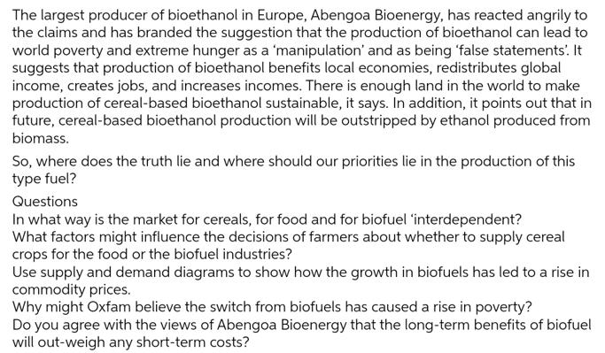 The largest producer of bioethanol in Europe, Abengoa Bioenergy, has reacted angrily to the claims and has