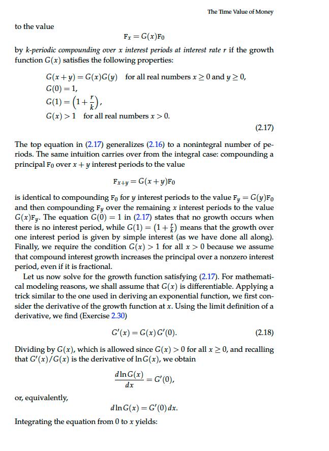 to the value Fx = G(x) Fo by k-periodic compounding over x interest periods at interest rate r if the growth