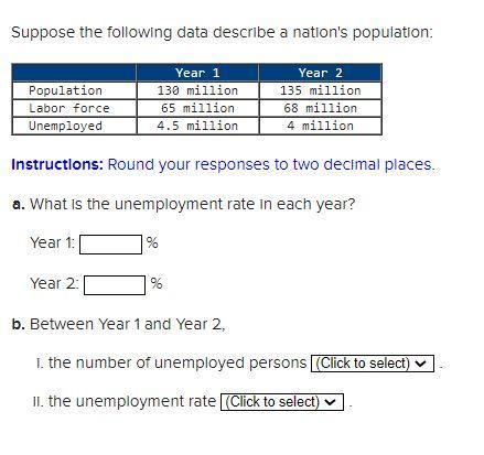Suppose the following data describe a nations population: Instructions: Round your responses to two decimal places. a. What