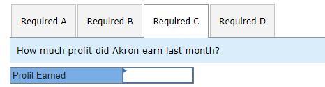 How much profit did Akron earn last month?