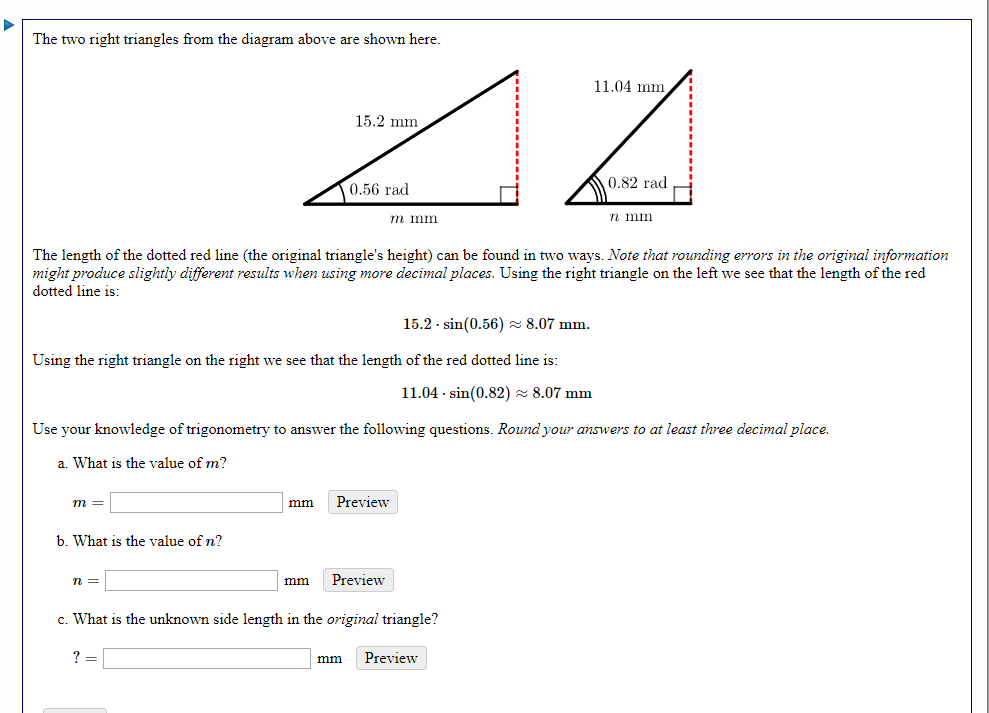 measured in radians). How could we determine the length of the third
