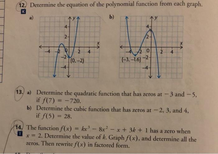 (x - 1)(x + 5) b) g(x) = x(x-6) 3. Each member
