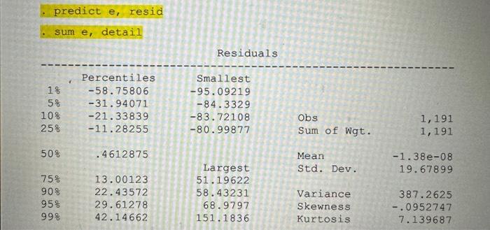 - predict e, resid - sum e, detail