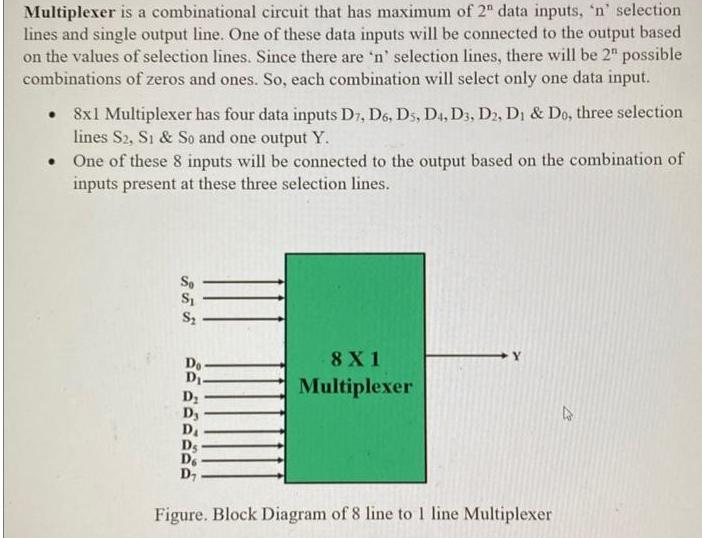 Multiplexer is a combinational circuit that has maximum of 2