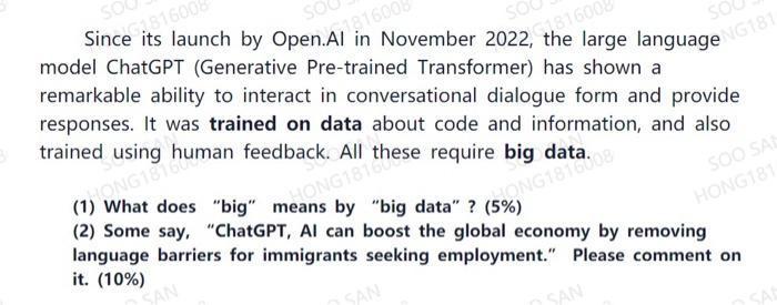 SO Since its launch by Open.Al in November 2022, the large languageNG181 SO 1816008 SO 21816008 SO model
