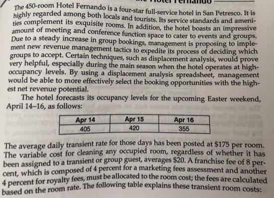 The 450-room Hotel Fernando is a four-star full-service hotel in San Petresco. It is highly regarded among