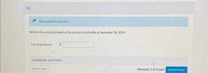 What is the carrving amourit of the accounts receivable at September 30, 2024?